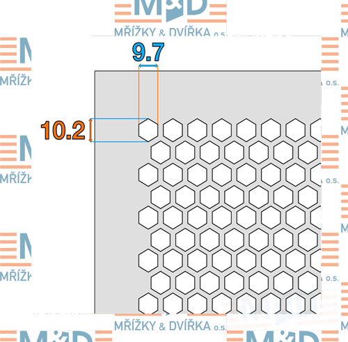Větrací mřížka 340x340 mm HEXA hnědá